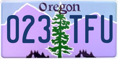 OR license plate 023TFU
