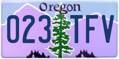 OR license plate 023TFV