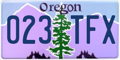 OR license plate 023TFX