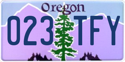 OR license plate 023TFY
