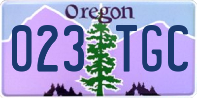 OR license plate 023TGC