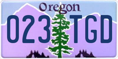 OR license plate 023TGD