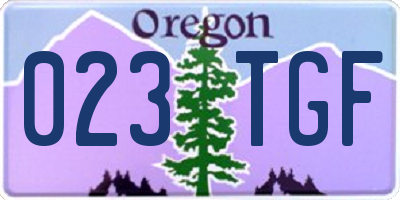 OR license plate 023TGF