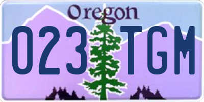 OR license plate 023TGM