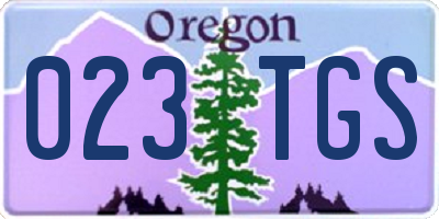 OR license plate 023TGS