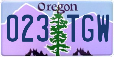 OR license plate 023TGW