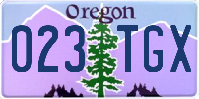 OR license plate 023TGX