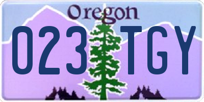 OR license plate 023TGY