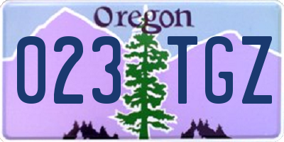 OR license plate 023TGZ
