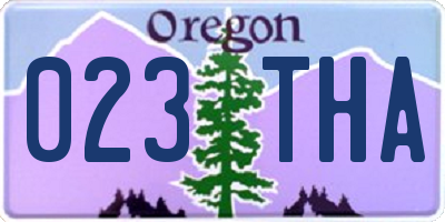 OR license plate 023THA