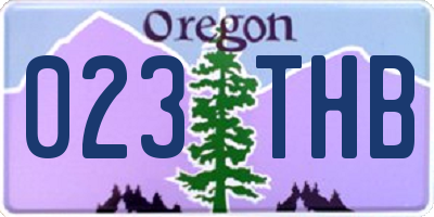OR license plate 023THB