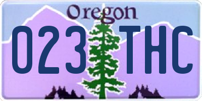 OR license plate 023THC