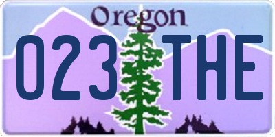 OR license plate 023THE