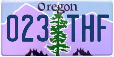 OR license plate 023THF