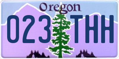 OR license plate 023THH