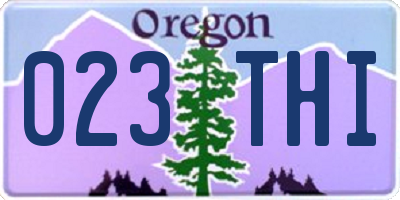 OR license plate 023THI