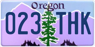 OR license plate 023THK