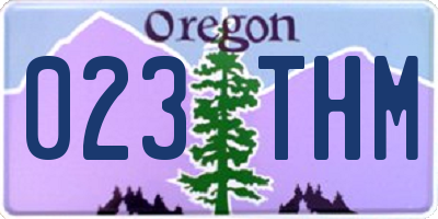 OR license plate 023THM