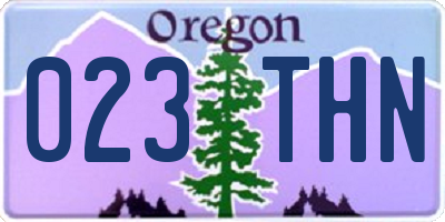 OR license plate 023THN