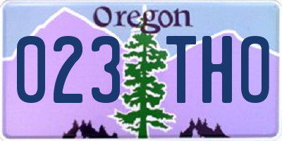 OR license plate 023THO