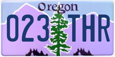 OR license plate 023THR