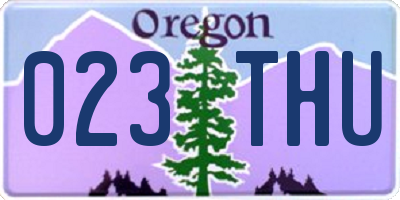 OR license plate 023THU