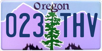 OR license plate 023THV