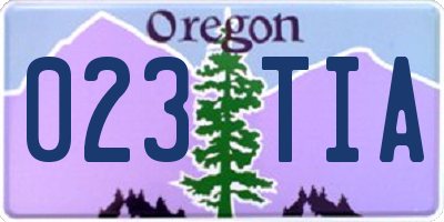 OR license plate 023TIA