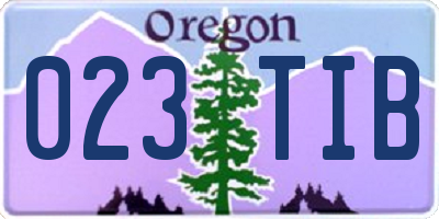 OR license plate 023TIB