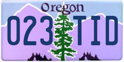 OR license plate 023TID