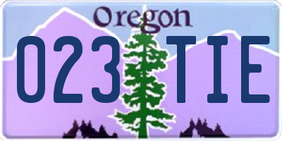 OR license plate 023TIE