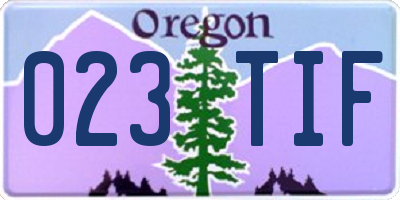 OR license plate 023TIF