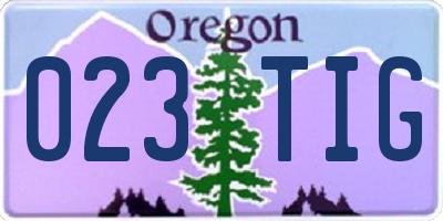 OR license plate 023TIG