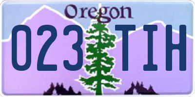 OR license plate 023TIH