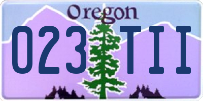 OR license plate 023TII