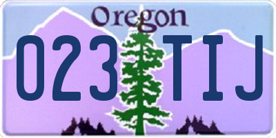 OR license plate 023TIJ