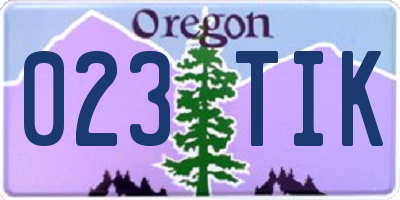 OR license plate 023TIK