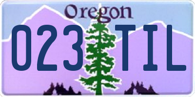 OR license plate 023TIL