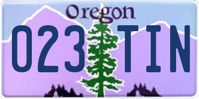 OR license plate 023TIN