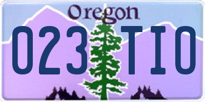 OR license plate 023TIO