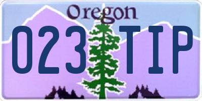 OR license plate 023TIP