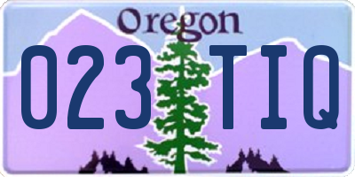 OR license plate 023TIQ