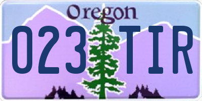 OR license plate 023TIR