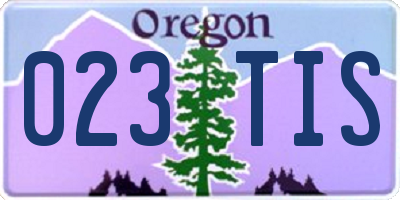 OR license plate 023TIS