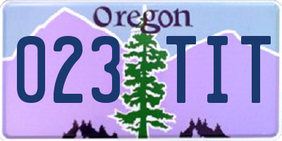 OR license plate 023TIT