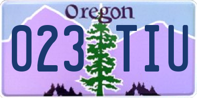 OR license plate 023TIU