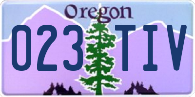 OR license plate 023TIV