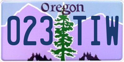 OR license plate 023TIW