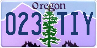 OR license plate 023TIY