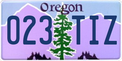 OR license plate 023TIZ